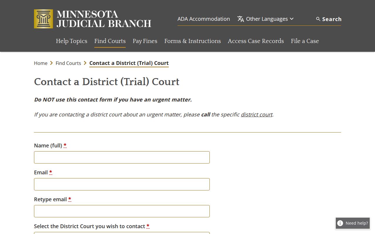 Benton County court records district court contact source