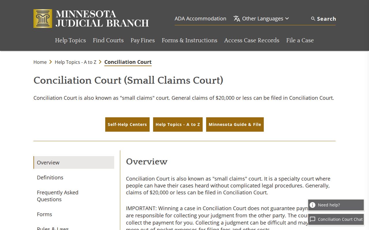 Benton County traffic court records and conciliation court distinction