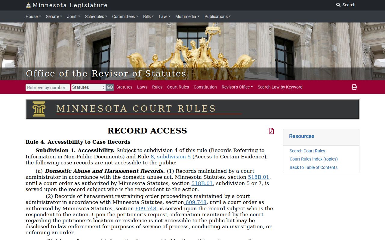 Benton County traffic court record access under Rule 4
