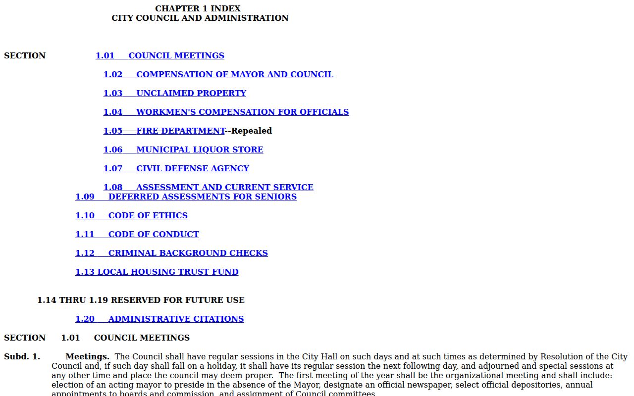 Sauk Rapids court docket research image of the city administrative citation code